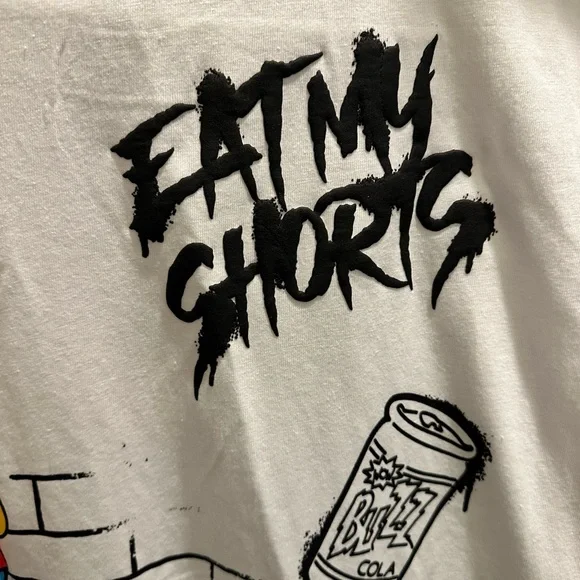 NWOT El Barto BART Simpson White Graphic T-Shirt with Cartoon Design - Picture 7 of 10